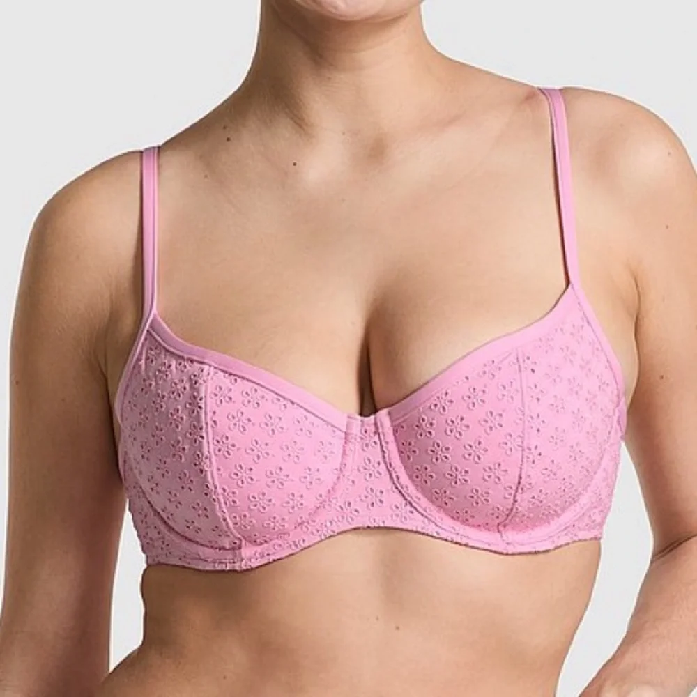 PINK by Frankie’s Bikinis Victoria’s Secret Eyelet Underwire Swimwear Bikini Set - Picture 4 of 8